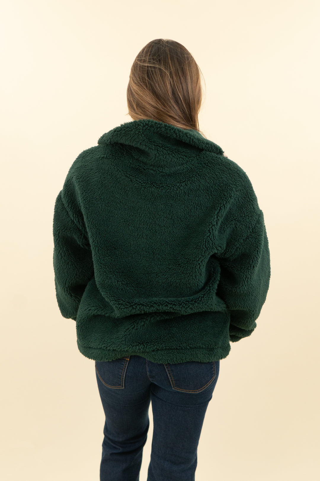varley dark green sherpa quarter zip nwt (s; retail $238)