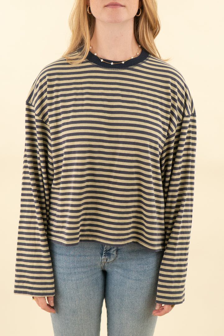 lioness yellow and navy striped long sleeve (m; retail $69)