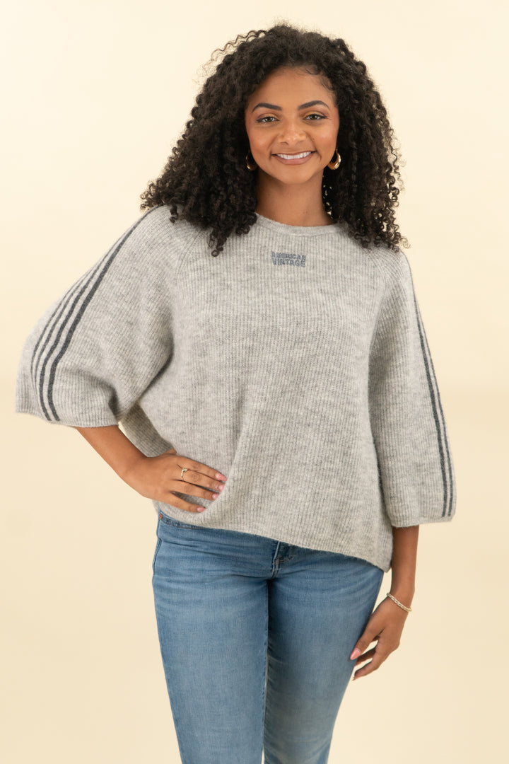 american vintage light and dark gray sweater (m; retail $195)