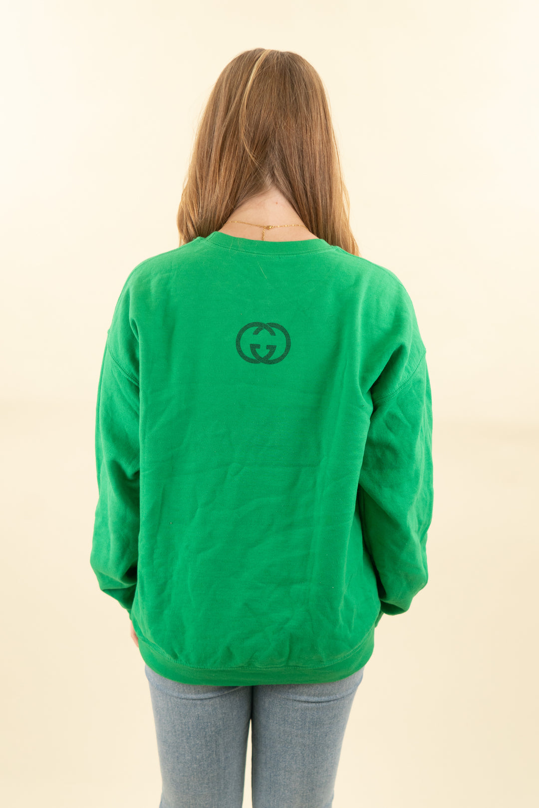 green "dear santa" graphic crewneck sweatshirt (l; retail $50)