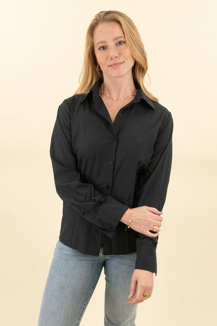 cbr black button down (l; retail $45)