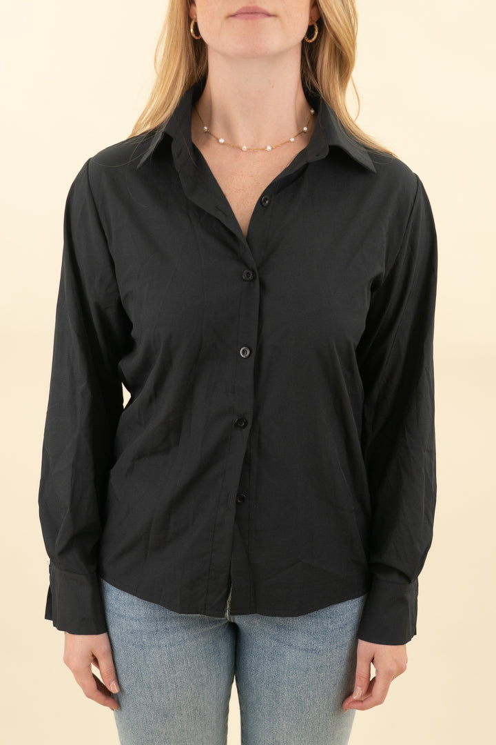 cbr black button down (l; retail $45)