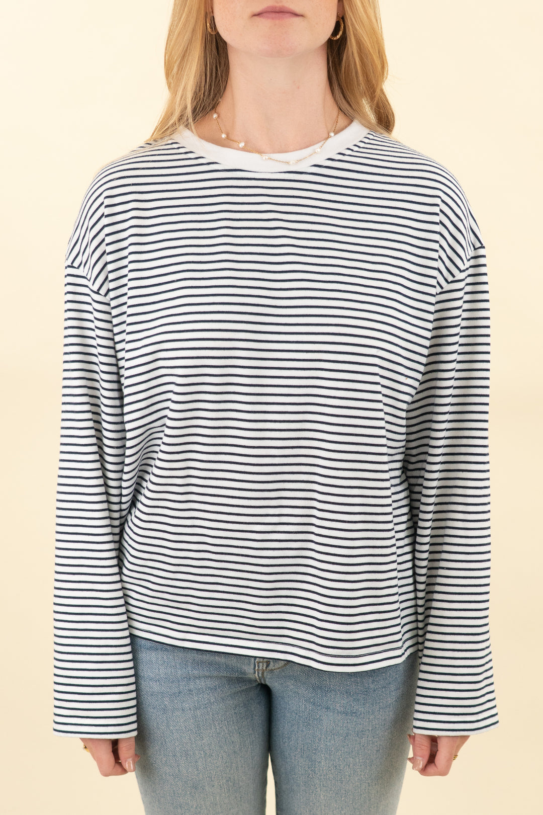 all the ways black and white striped long sleeve (m; retail $60)