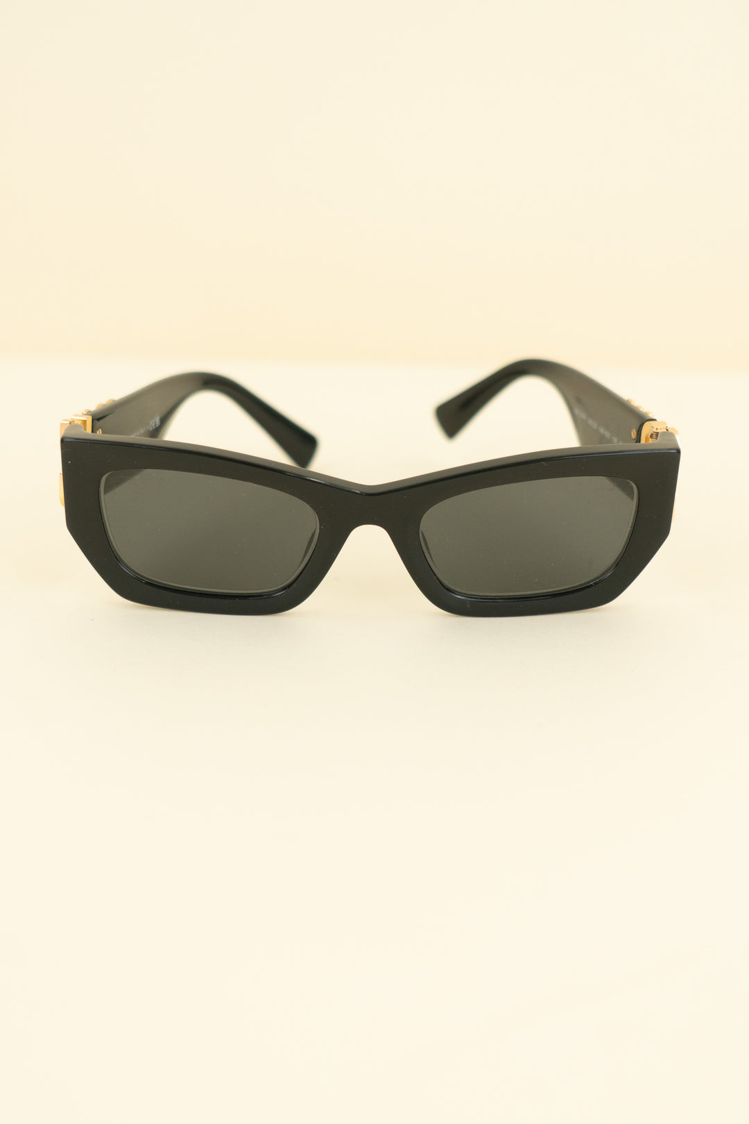 miu miu black and gold sunglasses (os; retail $518)