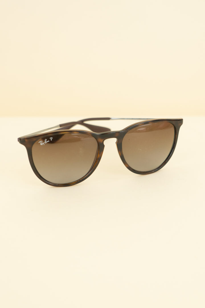 ray ban brown tortoise shell erika round sunglasses (os; retail $176)