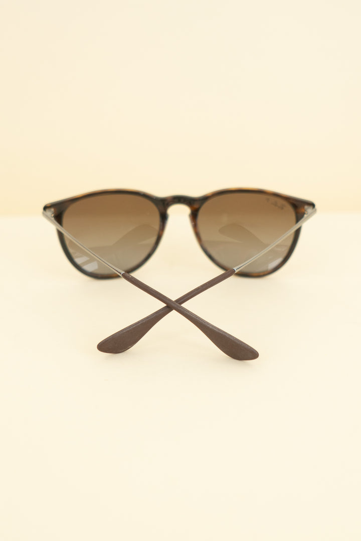 ray ban brown tortoise shell erika round sunglasses (os; retail $176)