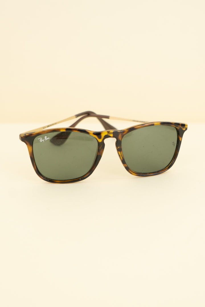 ray ban brown tortoise shell chris sunglasses (os; retail $176)