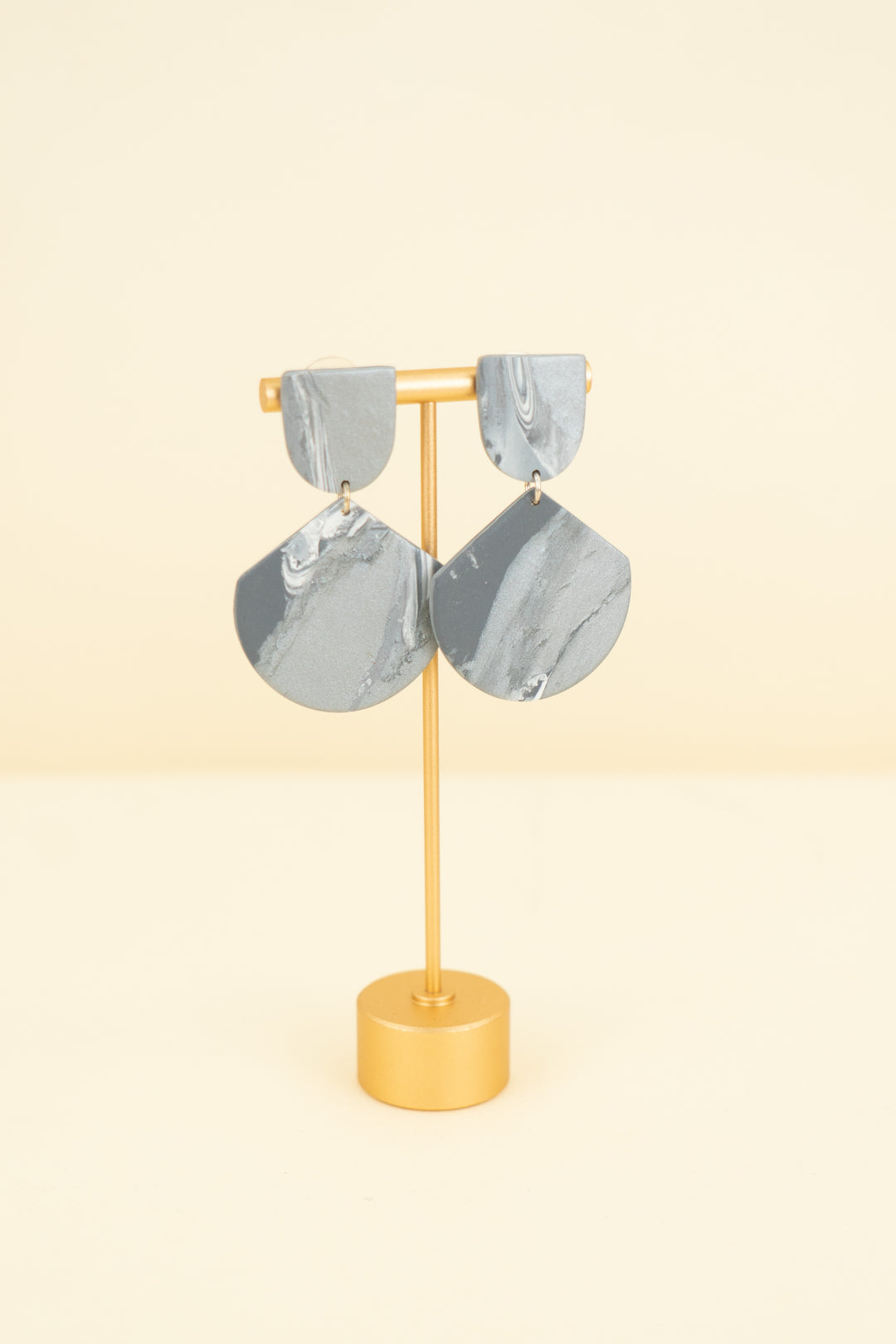 silver metallic clay drop earrings (os; retail $35)