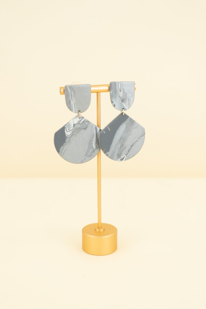 silver metallic clay drop earrings (os; retail $35)