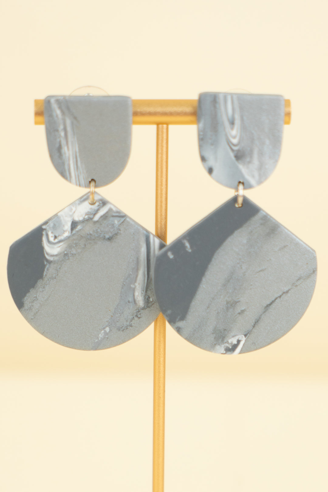 silver metallic clay drop earrings (os; retail $35)