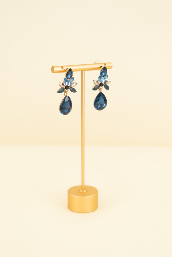 dark blue rhinestone teardrop earrings (os; retail $35)