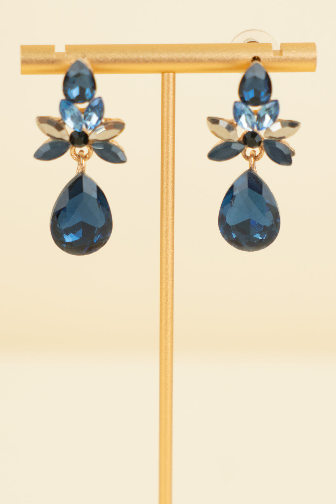 dark blue rhinestone teardrop earrings (os; retail $35)
