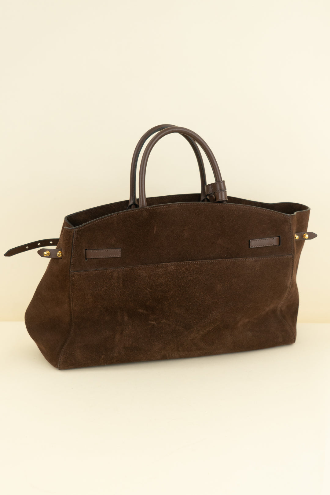 demellier london brown suede tote bag (os; retail $675)
