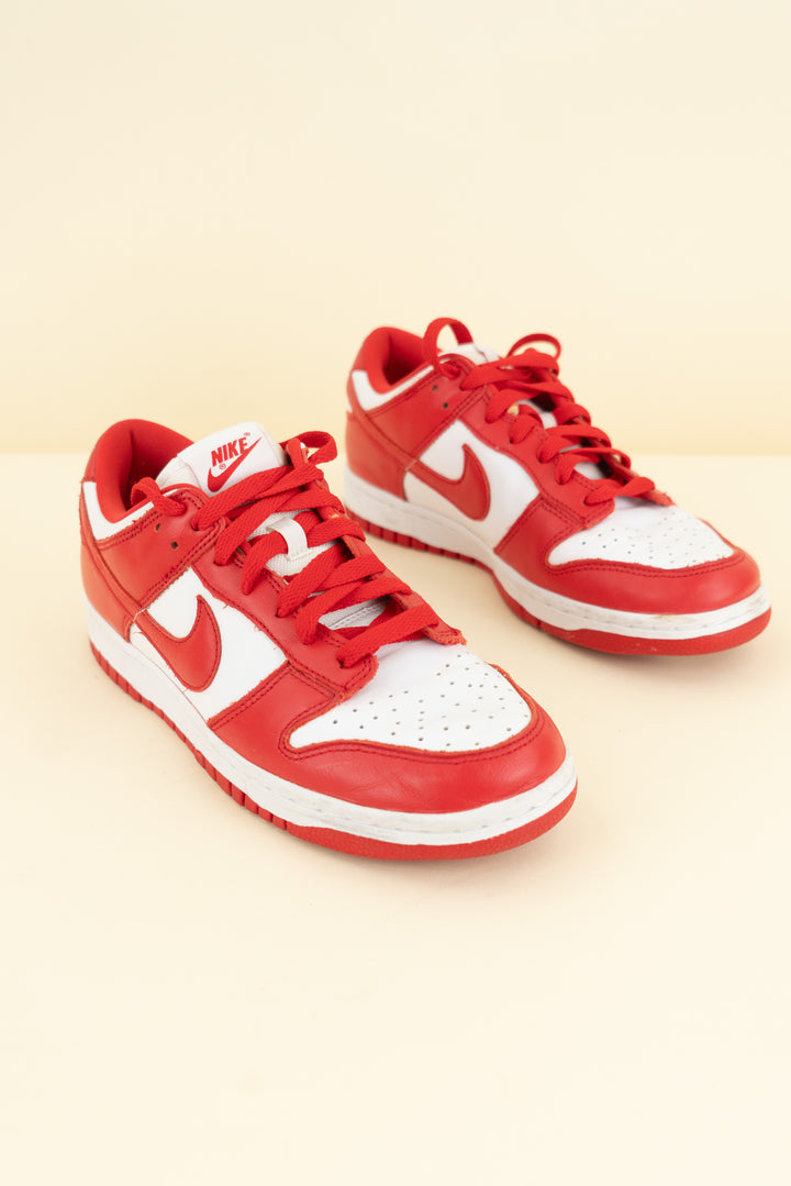 nike dunk retro red low tops (7; retail $120)