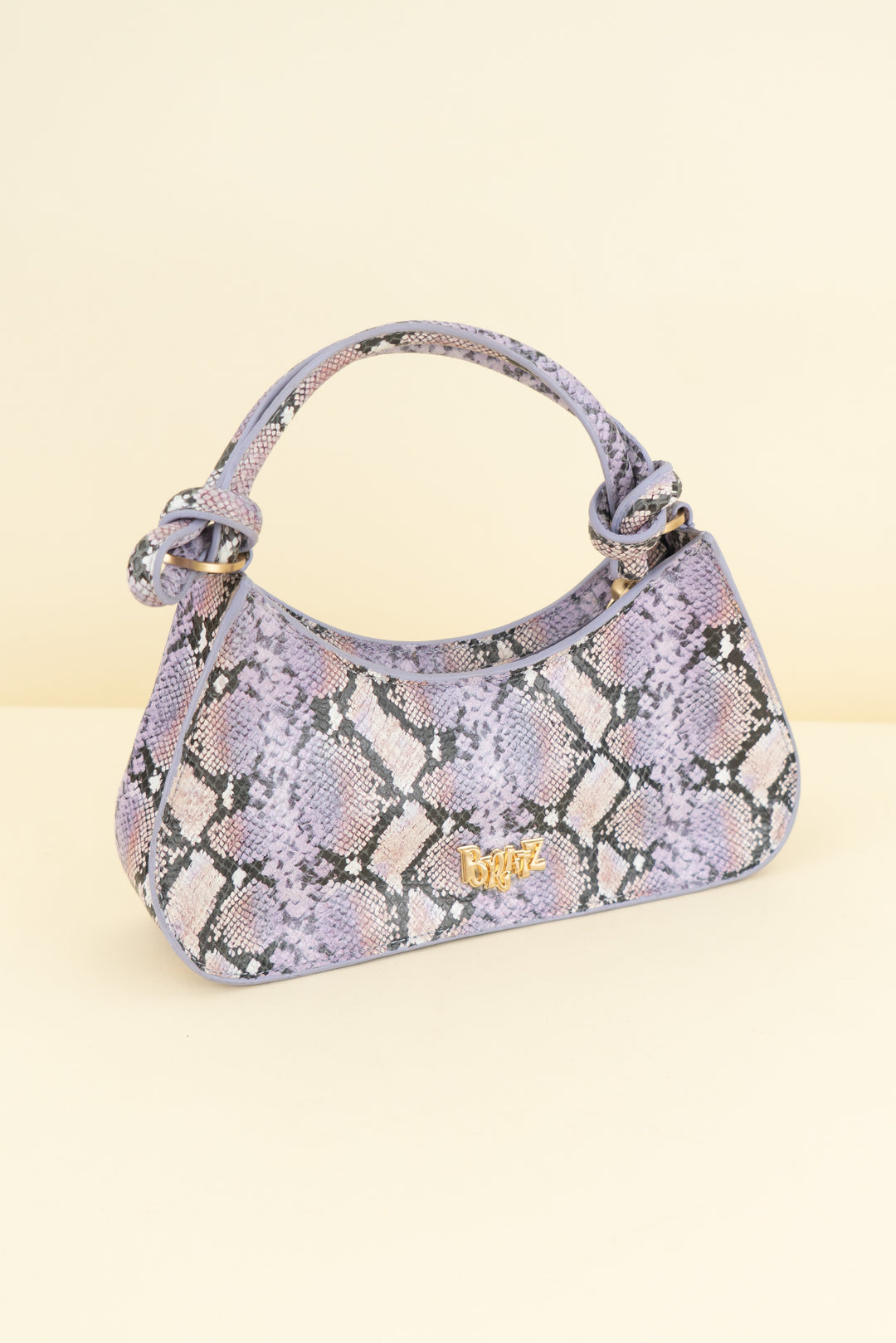 bratz purple snake print shoulder bag (os; retail $298)