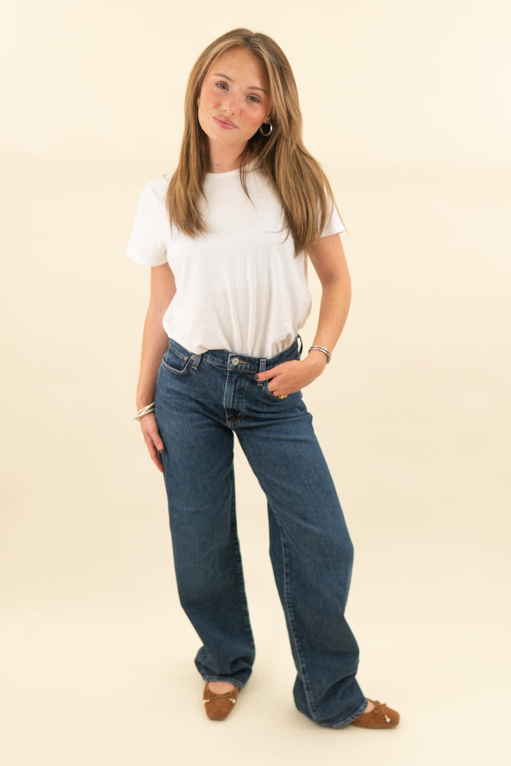 agolde harper jean mid rise relaxed straight nwt (26; retail $228)