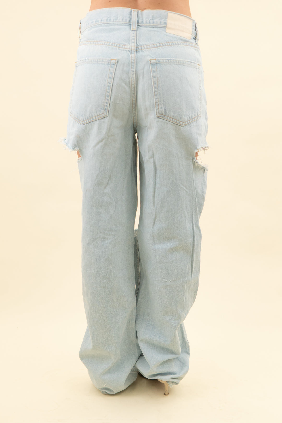 grlfrnd light wash jeans (25; retail $235)