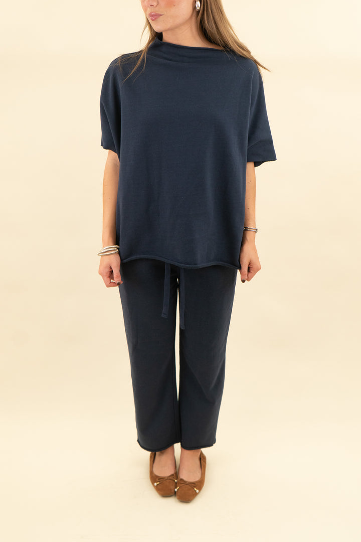 navy top and pant set (s; retail $45)