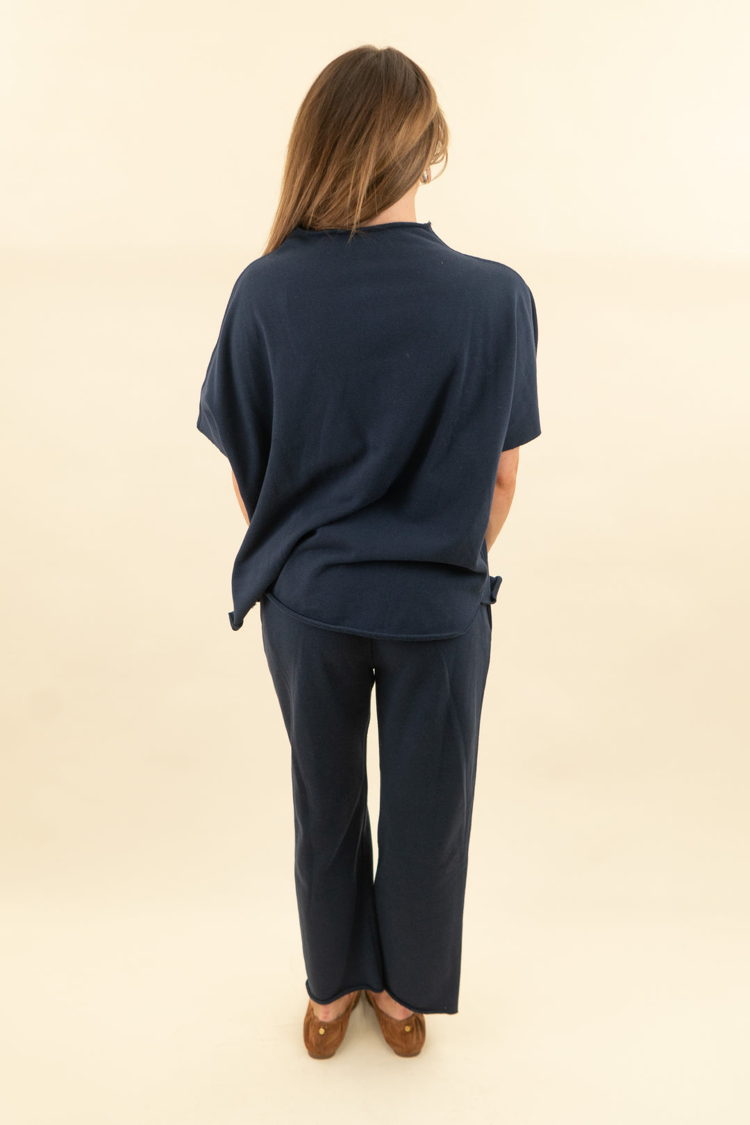 navy top and pant set (s; retail $45)
