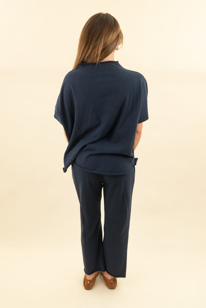 navy top and pant set (s; retail $45)