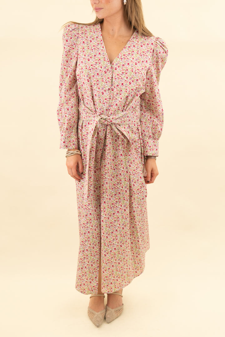 hyacinth house multicolored floral button down dress (xs; retail $188)