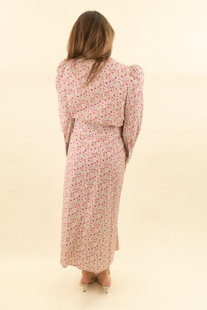 hyacinth house multicolored floral button down dress (xs; retail $188)