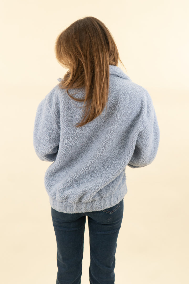 ardene light blue sherpa jacket (xs/s; retail $50)