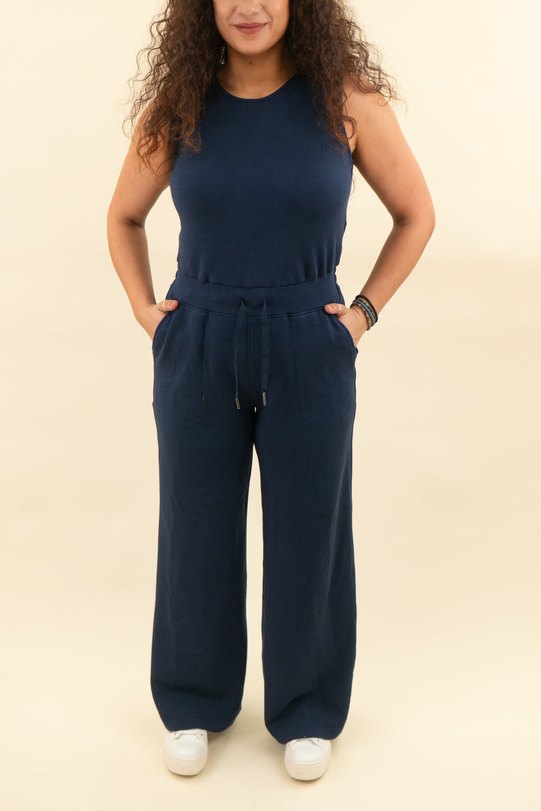 spanx navy airessentials sleeveless jumpsuit (m; retail $148)