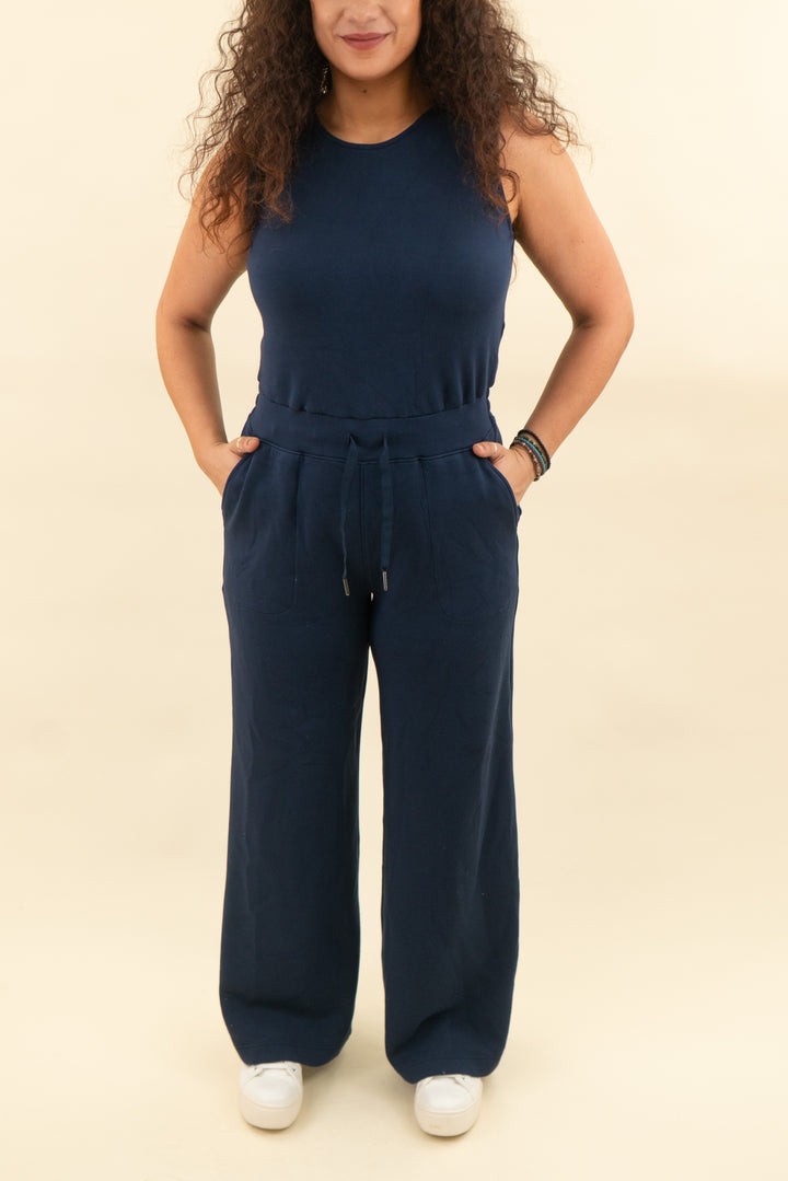 spanx navy airessentials sleeveless jumpsuit (m; retail $148)