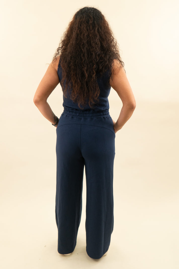 spanx navy airessentials sleeveless jumpsuit (m; retail $148)