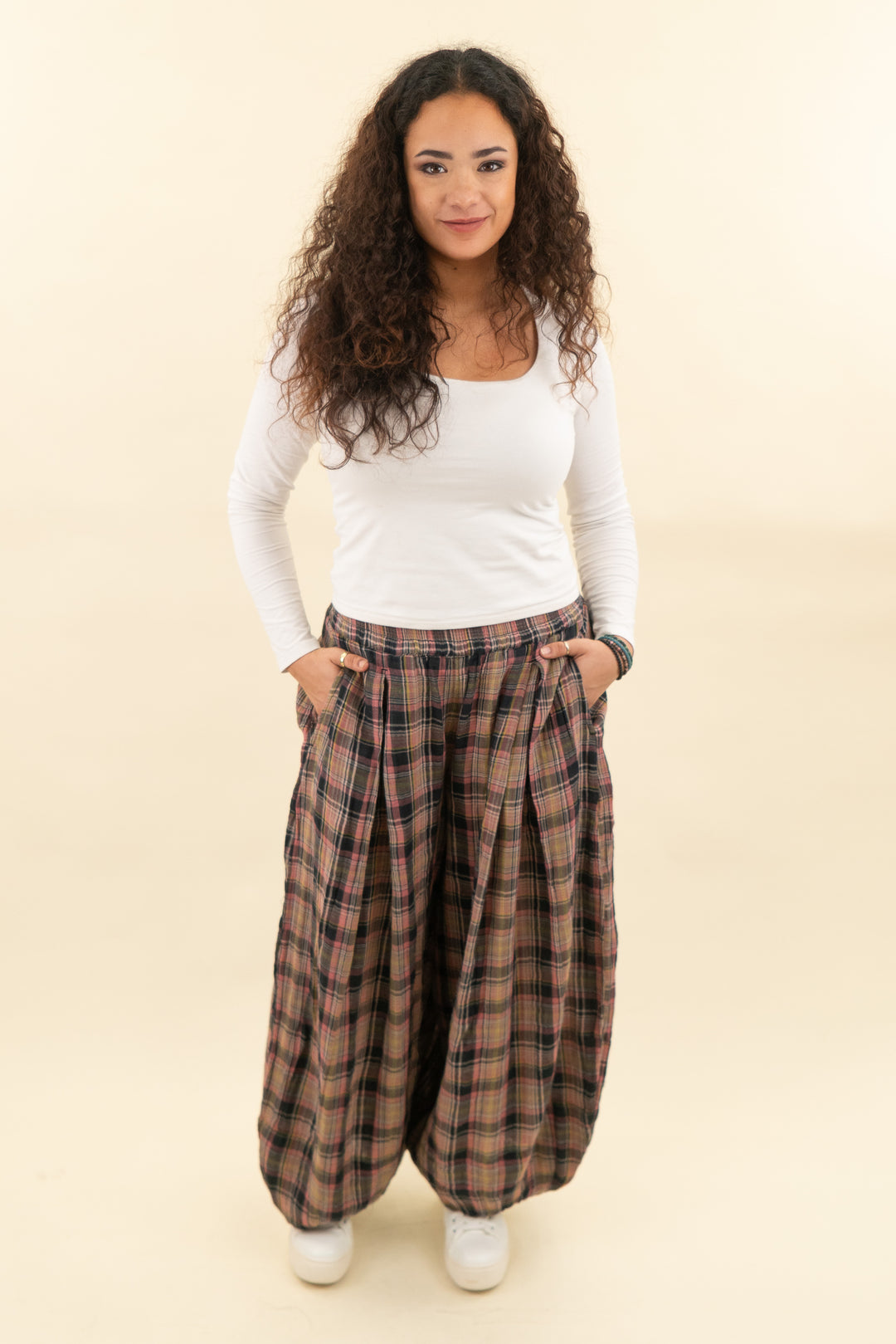 free people plaid pant nwt (m; retail $98)