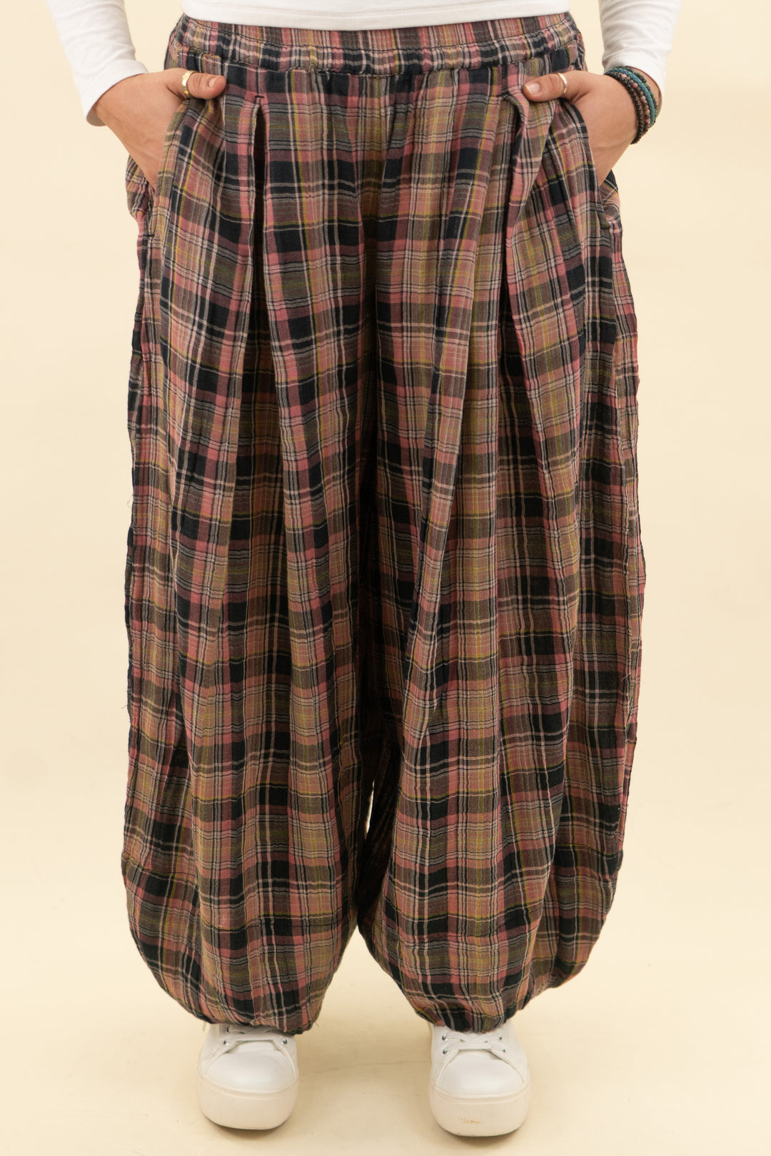 free people plaid pant nwt (m; retail $98)