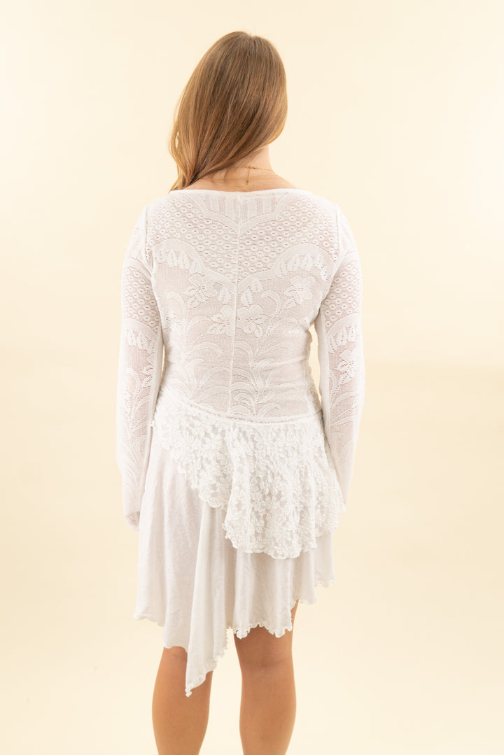 free people ivory lace maxi dress nwt (m; retail $198)