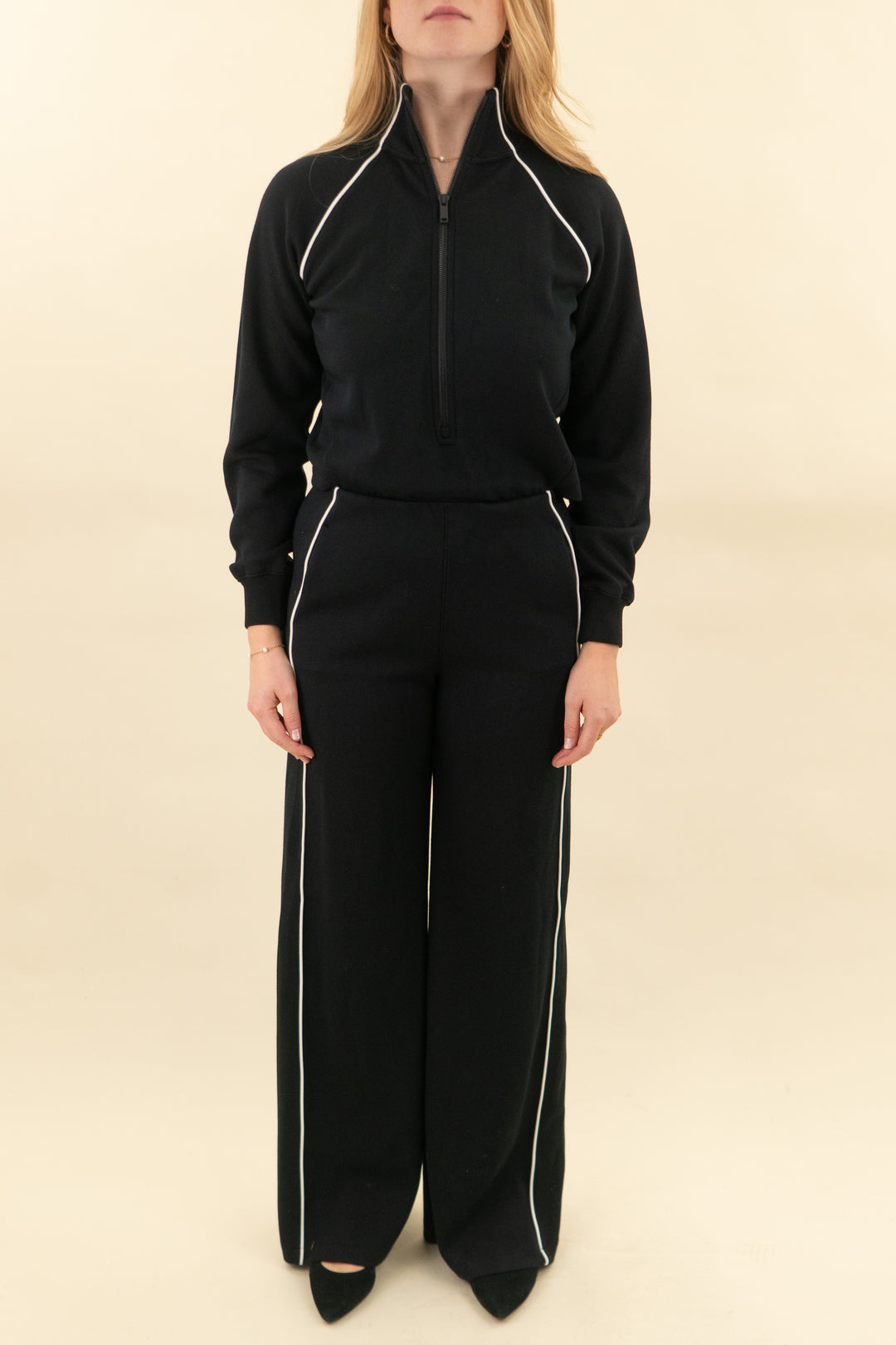 spanx black airpique long sleeve jumpsuit nwt AD (ST; retail $158)