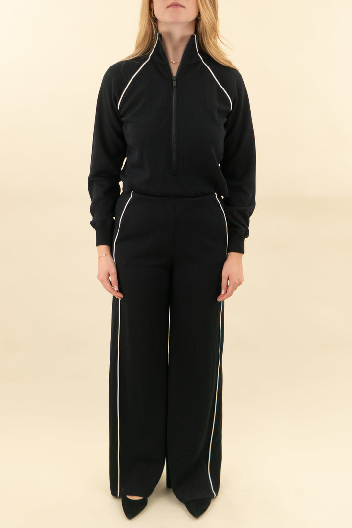 spanx black airpique long sleeve jumpsuit nwt AD (ST; retail $158)