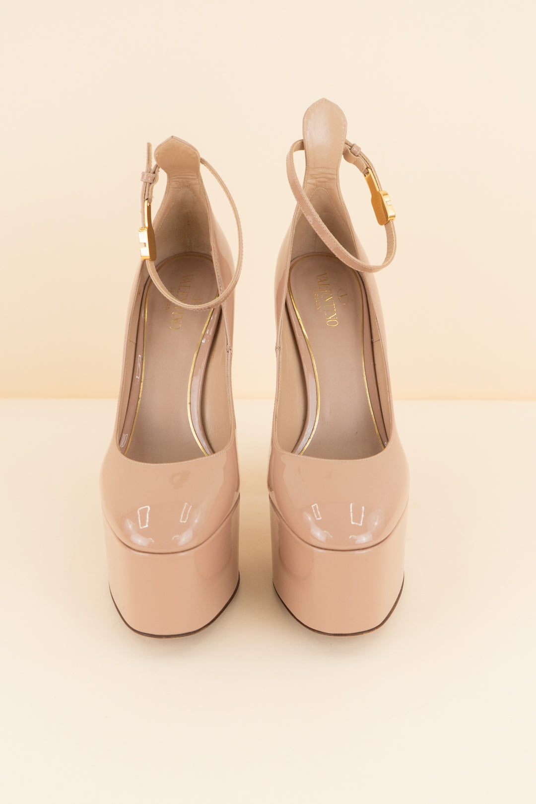 valentino tan go platform heels (38.5; retail $998)