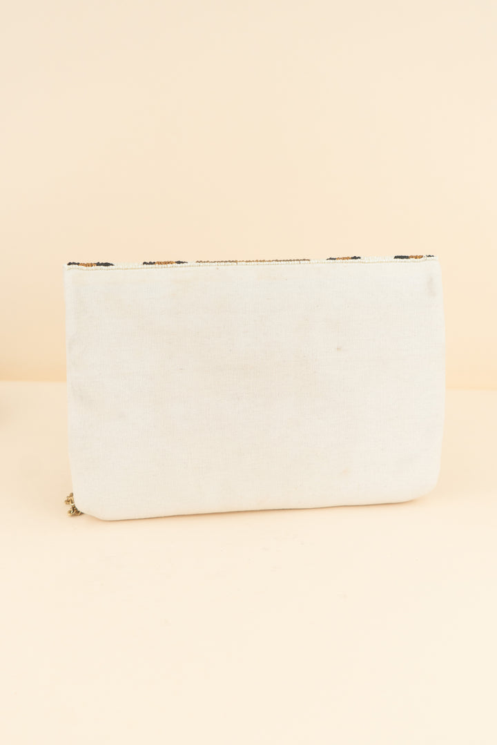 beaded leopard and bee print evening clutch (os; retail $65)