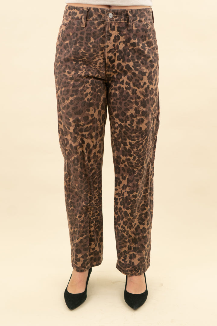 abercrombie and fitch cheetah print mid rise jean (4; retail $110)