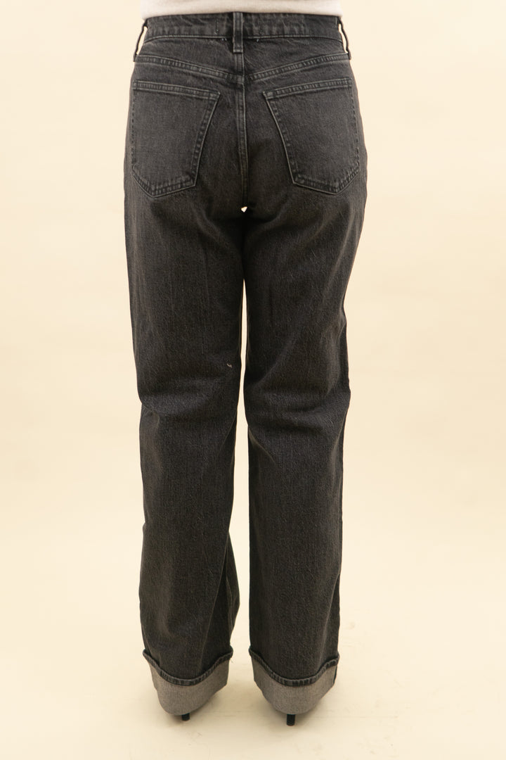 abercrombie & fitch black high rise 90's relaxed jean nwt (28L; retail $90)