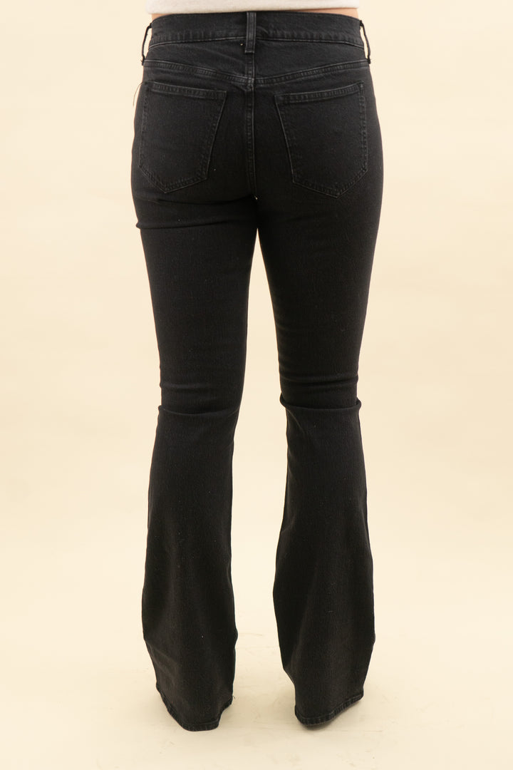 abercrombie & fitch black mid rise bootcut jean nwt (28L; retail $90)
