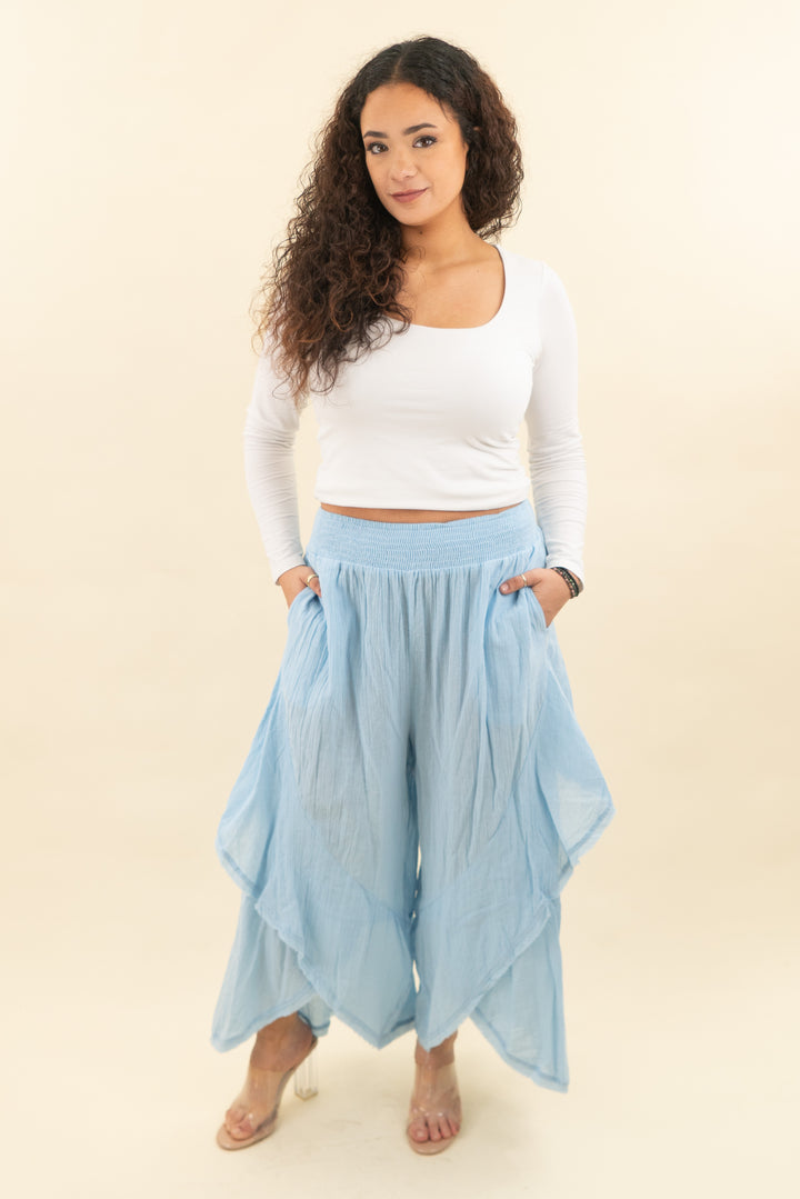 free-est light blue gauze pantaloons (m; retail $128)