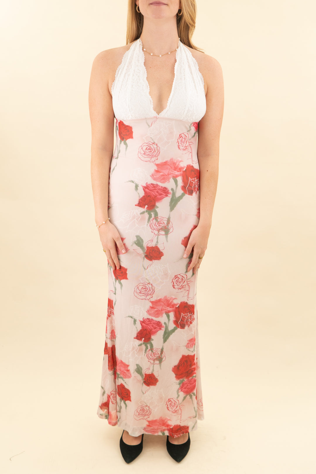 more to come pink floral maxi dress nwt (m; retail $92)
