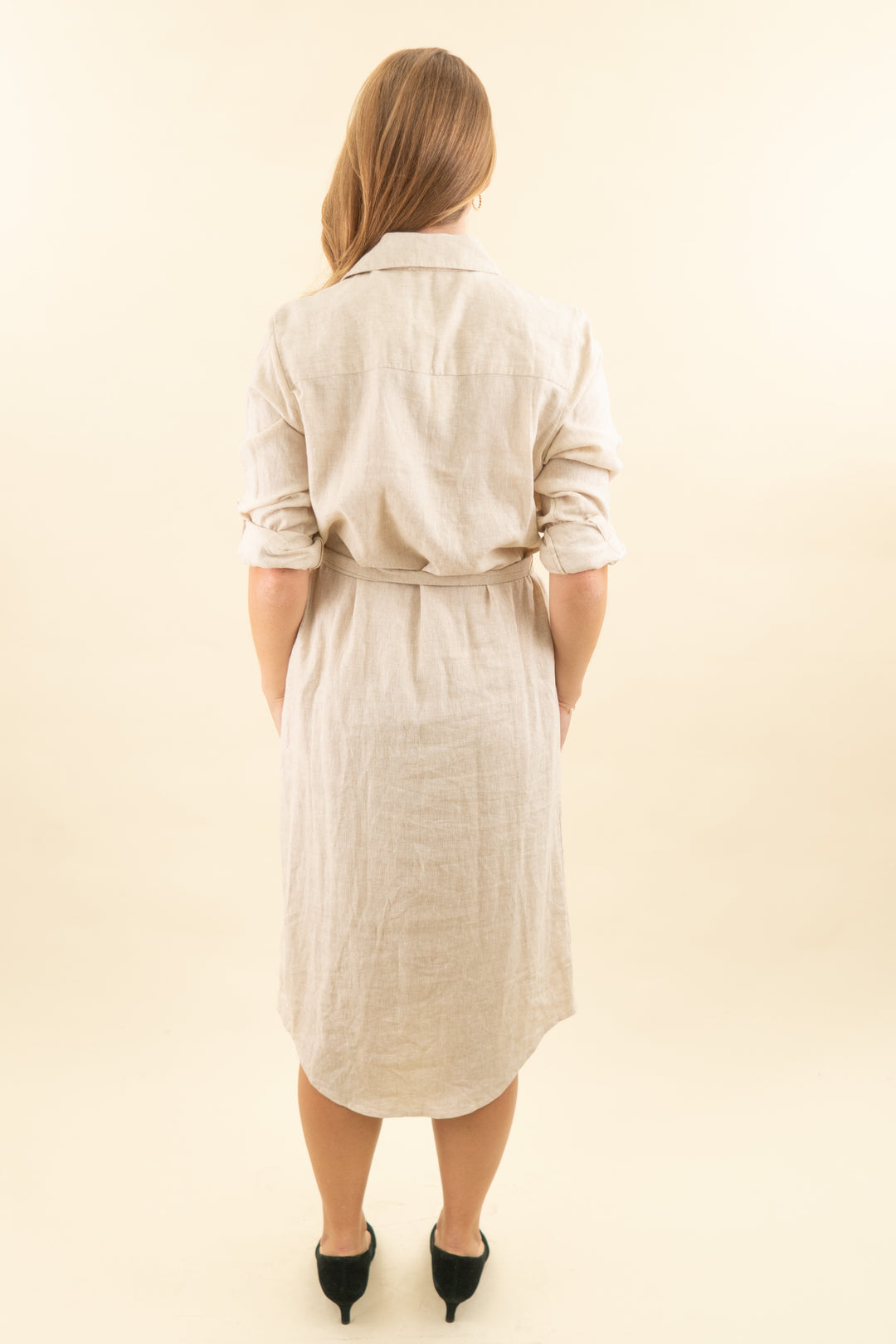 abercrombie linen blend midi dress nwt (s; retail $110)