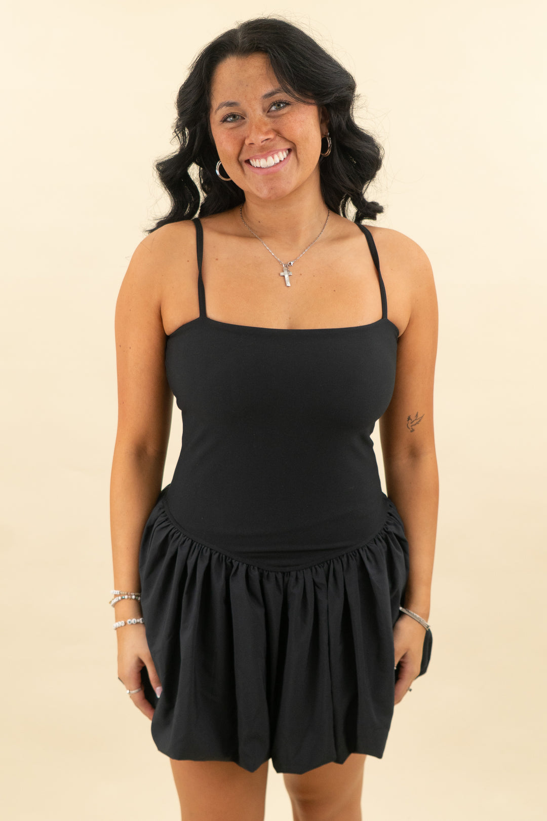 ypb black mini athleisure dress (m; retail $85)
