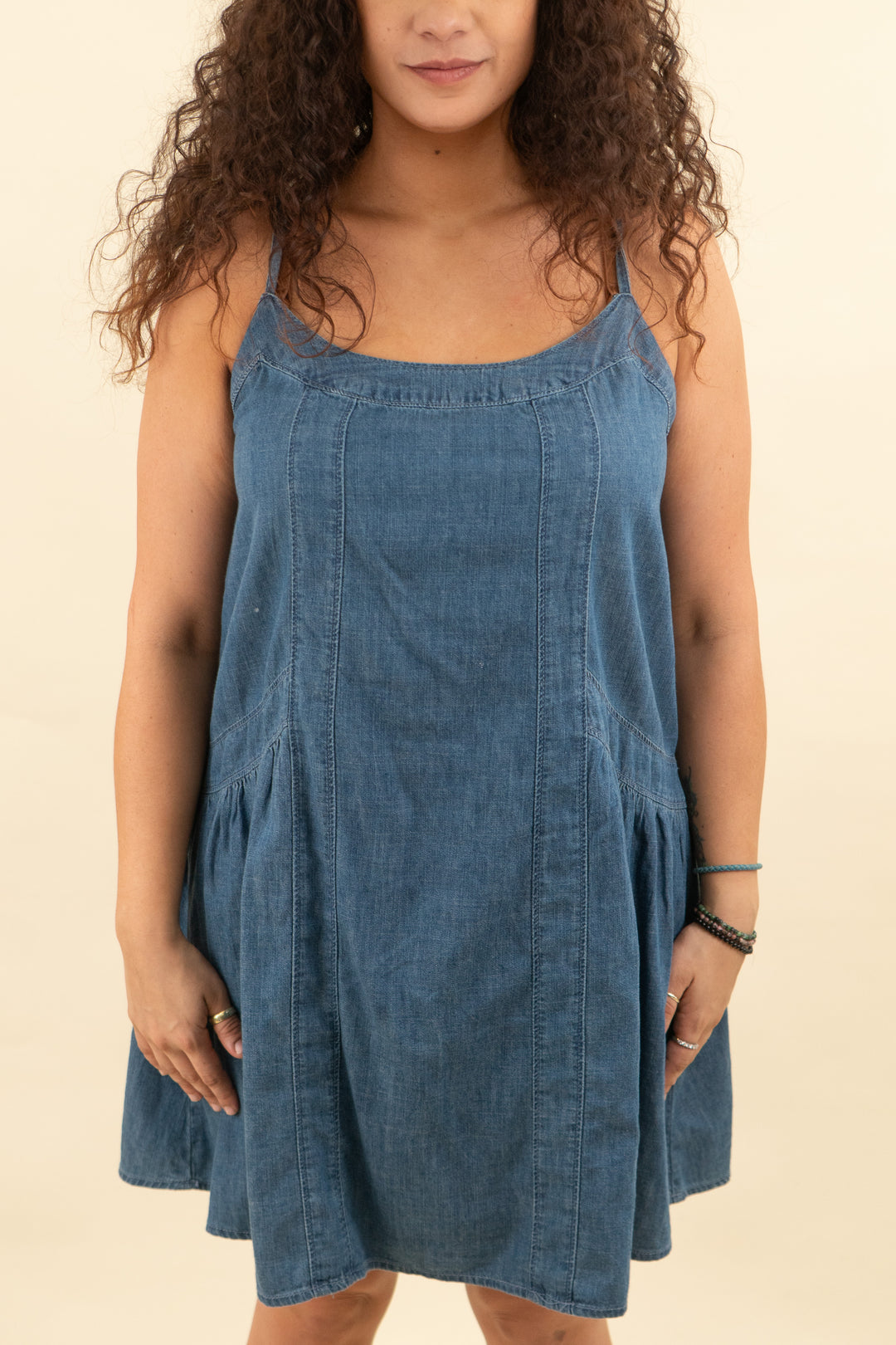 abercrombie & fitch blue denim mini dress (m; retail $90)