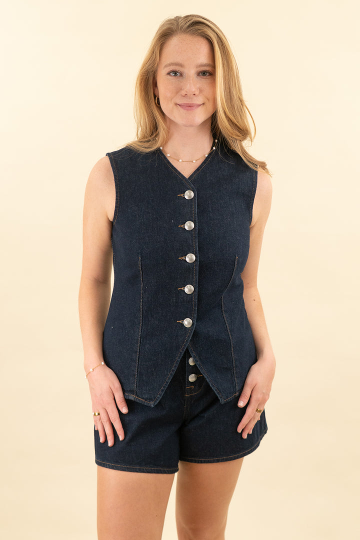7 for all mankind lady vest and kori shorts set nwt (m; retail $376)