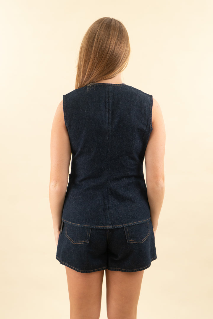 7 for all mankind lady vest and kori shorts set nwt (m; retail $376)