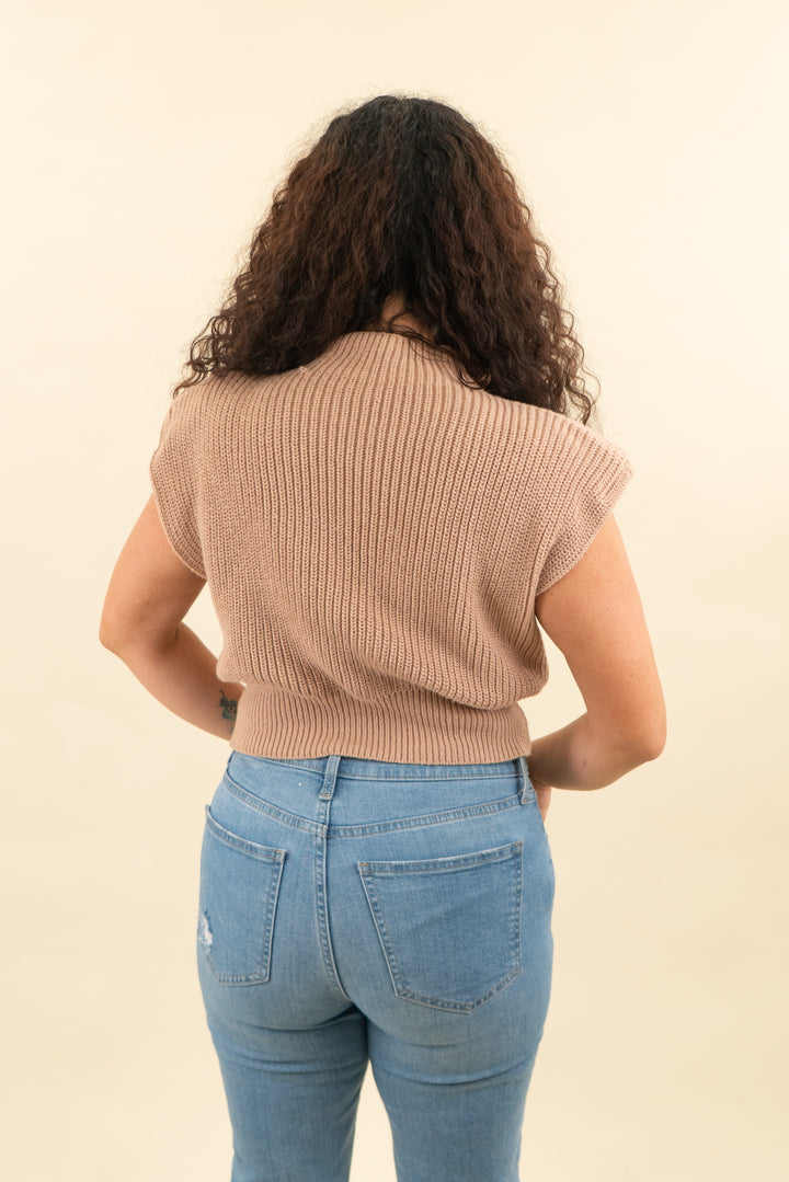 cider light brown knitted vest (m; retail $40)
