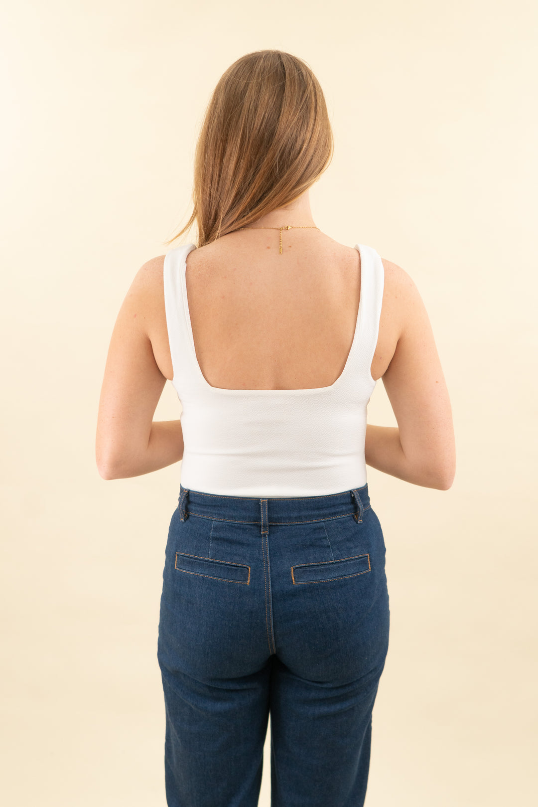 show me your mumu white tank bodysuit nwt (m; retail $88)
