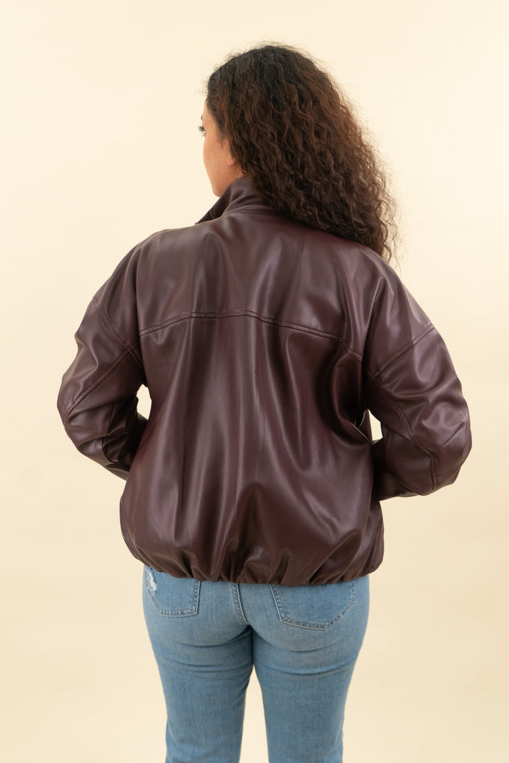 abercrombie & fitch maroon bomber jacket (m; retail $140)